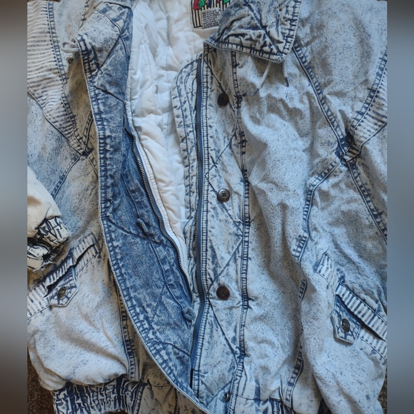 Vintage 80's Puffer Acid Wash Coat sz M East West Panda - Picture 7 of 12